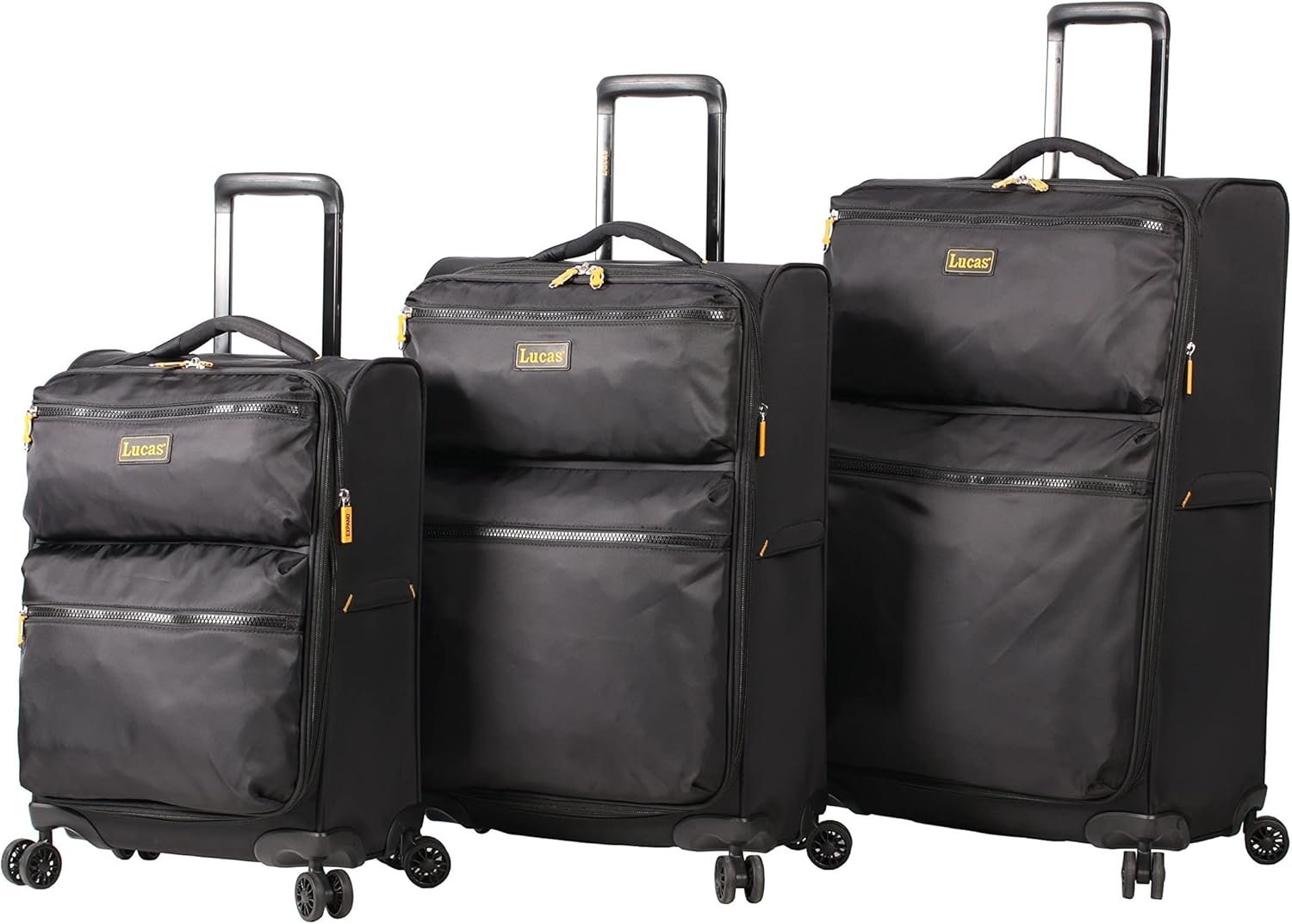 Lucas Luggage Set Black Designer Luggage Collection